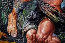 The Bout [Herackes Wrestles Antaeus] by T.Mallon - Central Panel